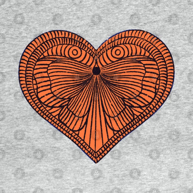 Love orange butterfly heart on white background by iulistration